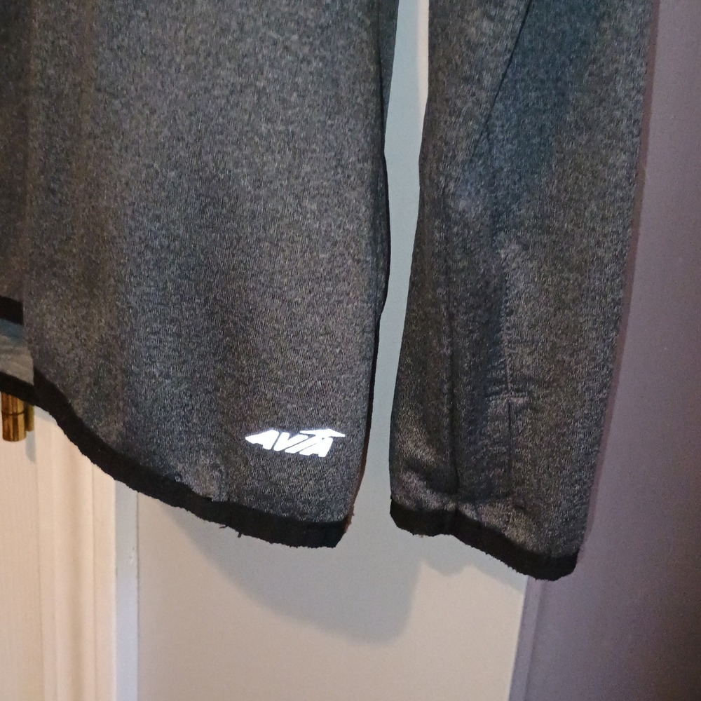 Avia Womens‎ Dark Gray Heathered Quarter Zip Long Sleeve Athletic Pullover Top L - Picture 11 of 12